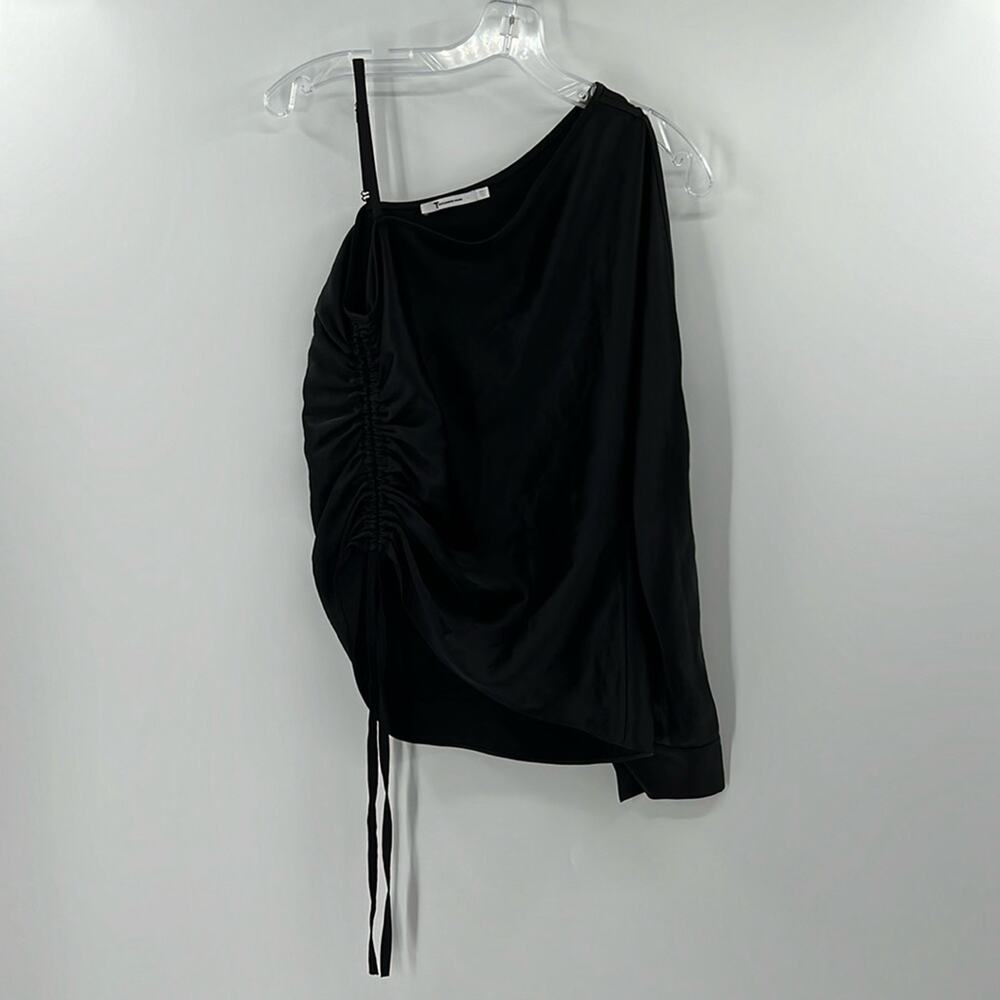 T Alexander Wang One Sleeve Cold Shoulder Top - Black - 0
